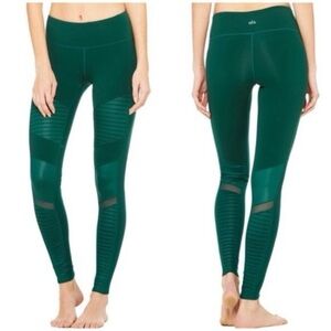 ALO Yoga Moto Leggings Evermint Green High-Waisted Leggings Women’s - Size XS